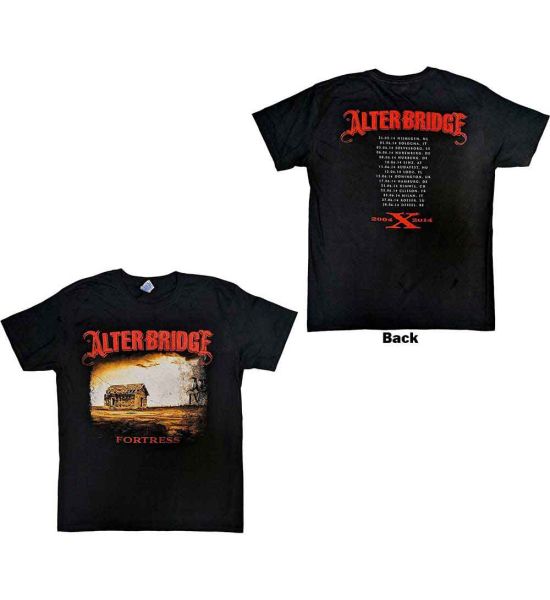 Alter Bridge: Fortress 2014 Tour Dates (Back Print) - Black T-Shirt