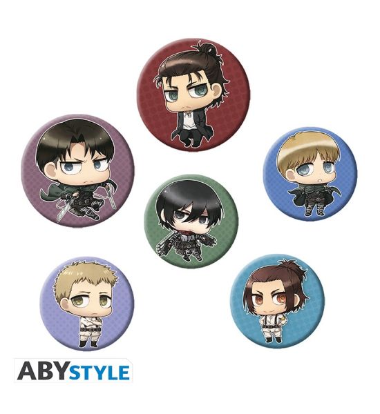 Attack On Titan: Chibi Characters Badge Pack Preorder