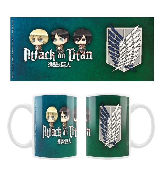 Attack on Titan: Eren, Mikasa & Armin Chibi Style Ceramic Mug Preorder