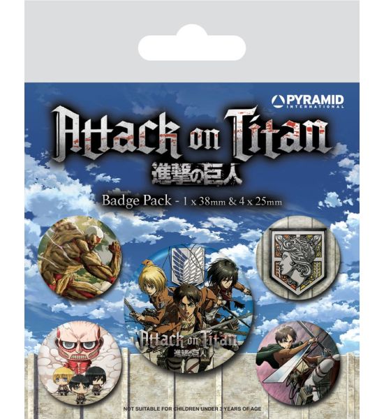 Attack on Titan: Season 3 Pin-Back Buttons 5-Pack Preorder