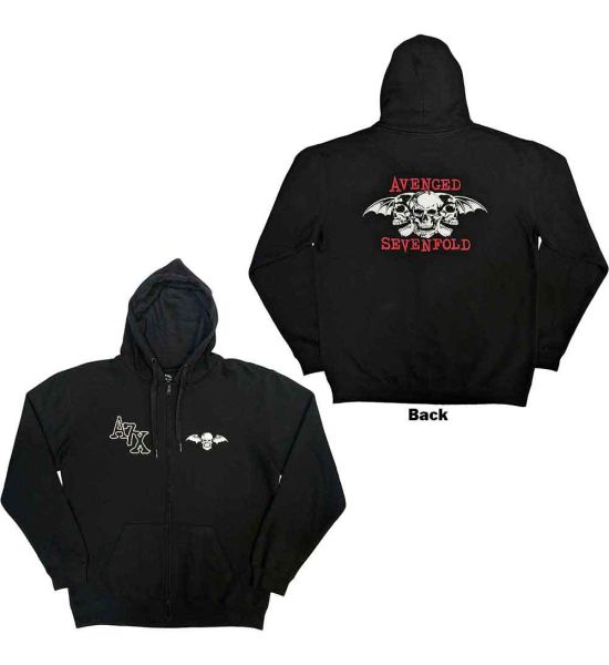 Avenged Sevenfold Dead Head Back Print Black Zip up Hoodie Merchoid Canada