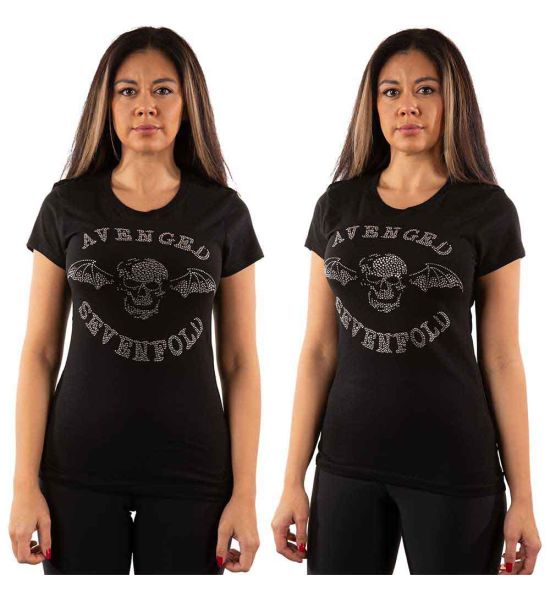 Avenged Sevenfold: Death Bat (Embellished) - Ladies Black T-Shirt