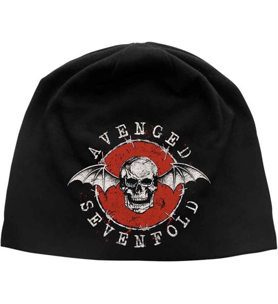 Avenged Sevenfold: Distressed Bat (Discharge Print) - Black Beanie Hat Preorder