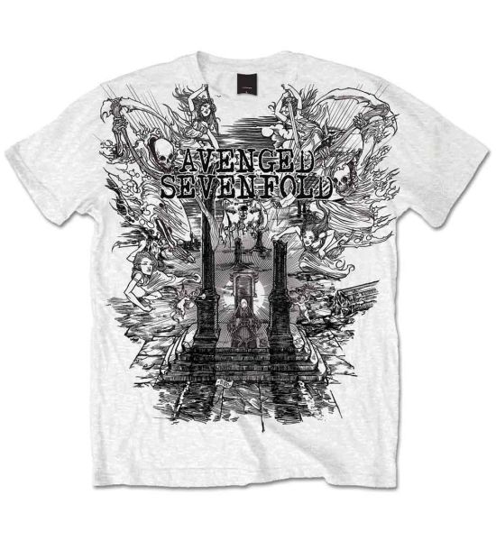 Avenged Sevenfold: Land of Cain - White T-Shirt