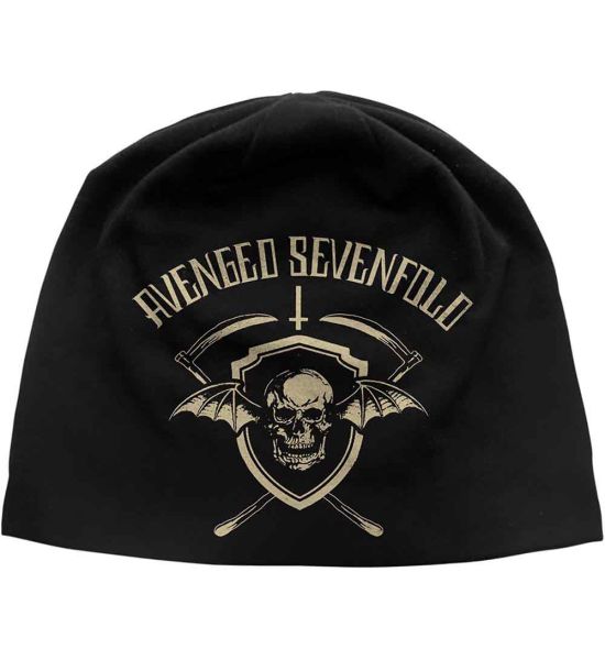 Avenged Sevenfold: Shield (Discharge Print) - Black Beanie Hat Preorder