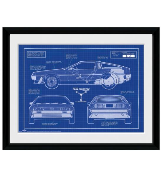 Back To The Future: Blueprint Framed Print (30x40cm)