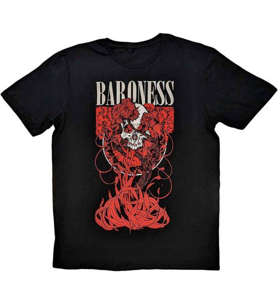 Baroness: Fleur Skull - Black T-Shirt