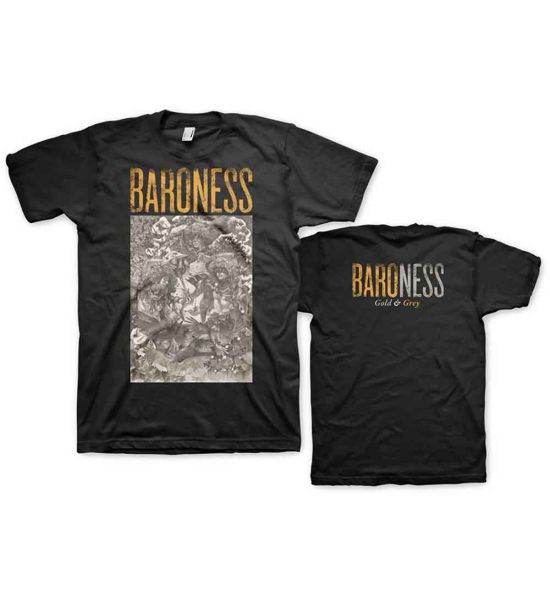 Baroness: Gold & Grey (Back Print) - Black T-Shirt