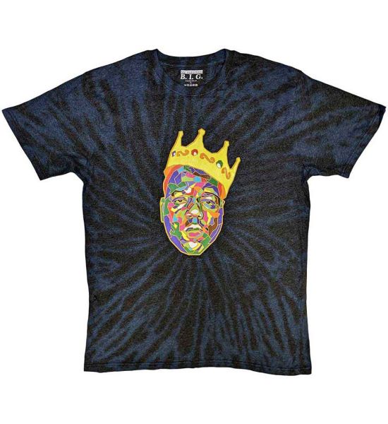 Biggie Smalls: Crown (Dip Dye, Dye Wash) - Blue T-Shirt