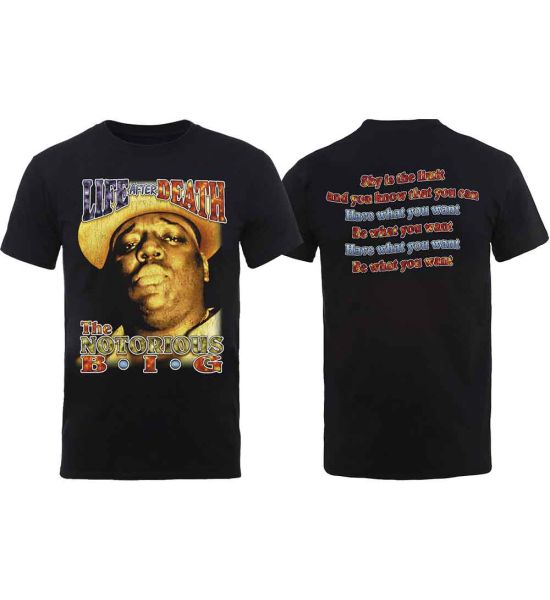 Biggie Smalls: Life After Death (Back Print) - Black T-Shirt