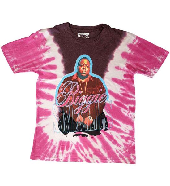 Biggie Smalls: Neon Glow (Dip Dye, Dye Wash) - Pink T-Shirt