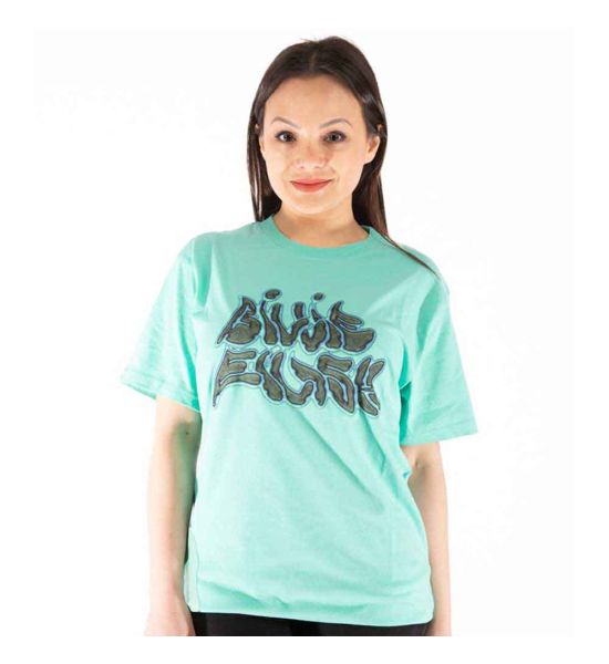 Billie Eilish: Neon Logo Billie (Back Print) - Blue T-Shirt