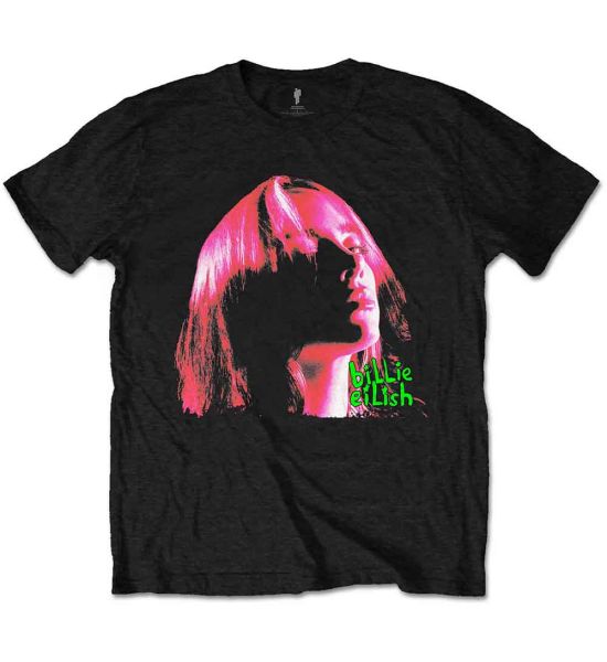 Billie Eilish: Neon Shadow Pink - Black T-Shirt