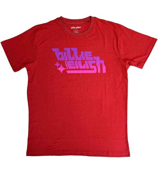 Billie Eilish: Purple Logo - Red T-Shirt