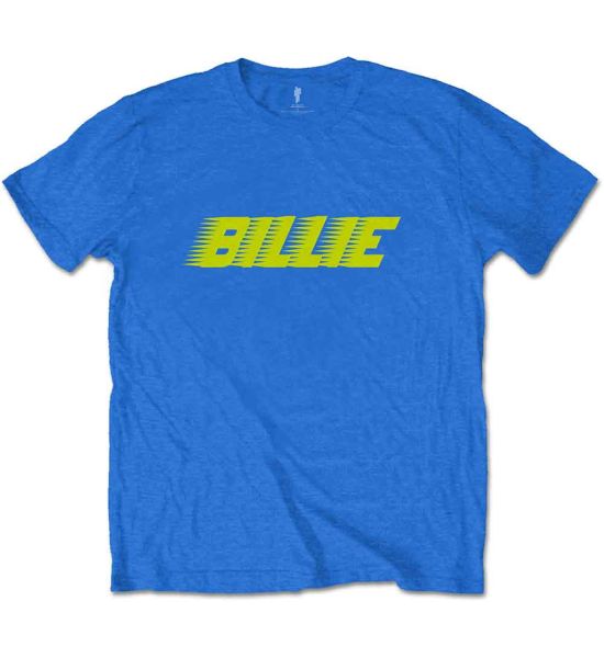 Billie Eilish: Racer Logo - Mid Blue T-Shirt