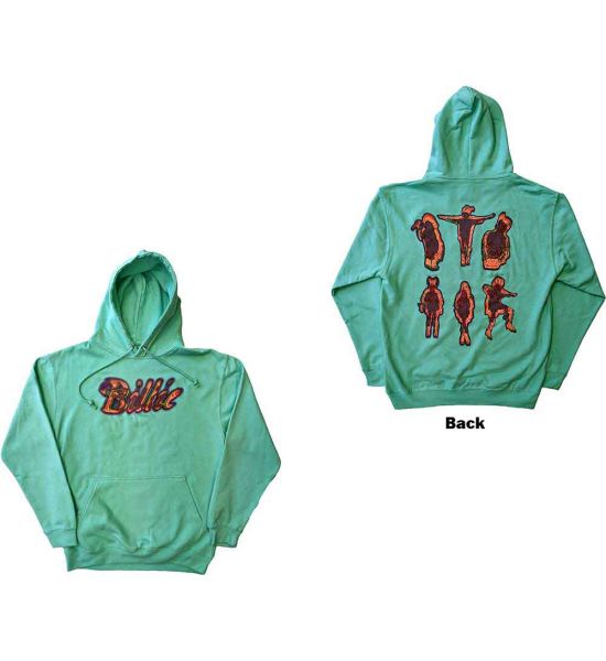 Billie Eilish: Silhouettes (Back Print) - Green Pullover Hoodie