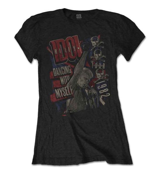 Billy Idol: Dancing with Myself - Ladies Black T-Shirt