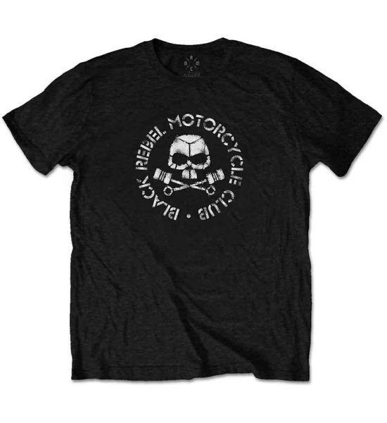 Black Rebel Motorcycle Club: Piston Skull - Black T-Shirt