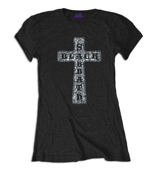 Black Sabbath: Cross (Embellished) - Ladies Black T-Shirt