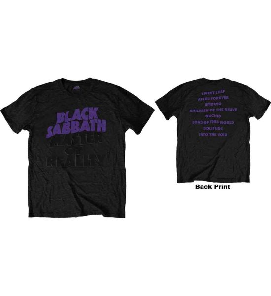 Black Sabbath: Masters of Reality Album (Back Print) - Black T-Shirt