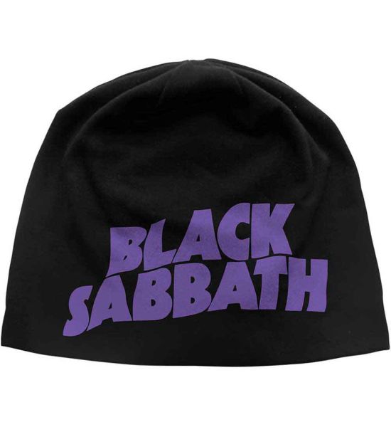 Black Sabbath: Purple Logo JD Print (Discharge Printing) - Black Beanie Hat Preorder