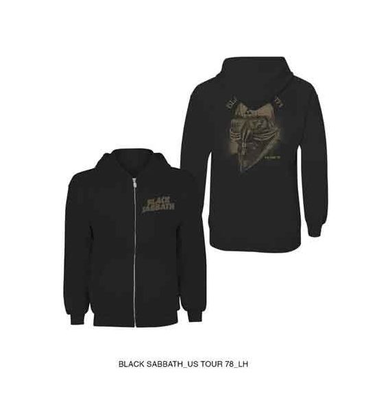 Black Sabbath: Tour 1978 (Back Print) - Black Zip-up Hoodie