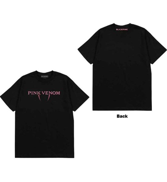 BlackPink: Pink Venom Logo (Back Print) - Black T-Shirt