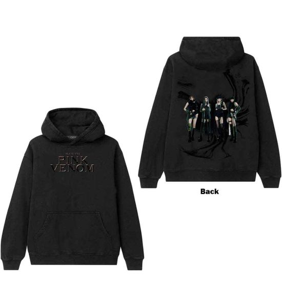 BlackPink: Pink Venom Oil Stroke (Back Print) - Black Pullover Hoodie