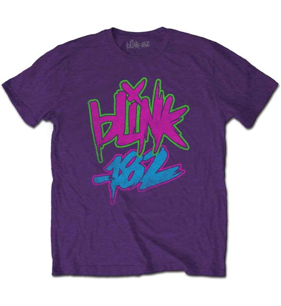 Blink-182: Neon Logo - Purple T-Shirt