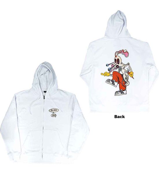 Blink-182: Roger Rabbit (Back Print) - White Zip-up Hoodie