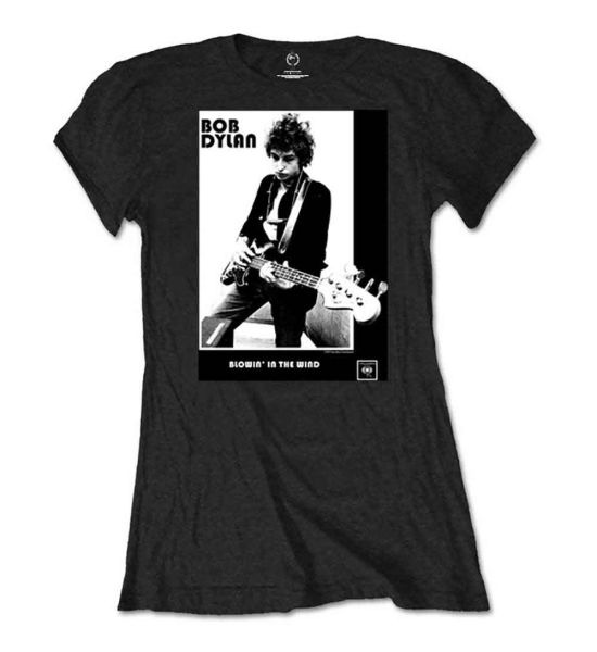 Bob Dylan: Blowing in the Wind - Ladies Black T-Shirt