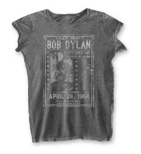 Bob Dylan: Curry Hicks Cage (Burnout) - Ladies Charcoal Grey T-Shirt