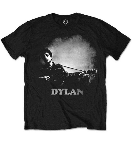 Bob Dylan: Guitar & Logo - Black T-Shirt