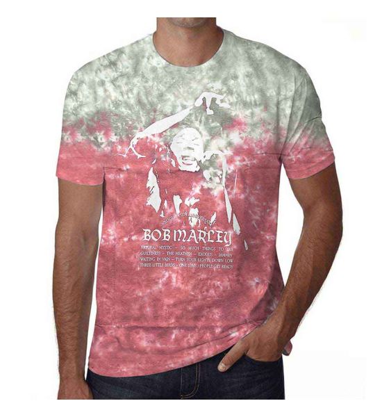 Bob Marley: Exodus Playlist (Dye Wash) - Red T-Shirt