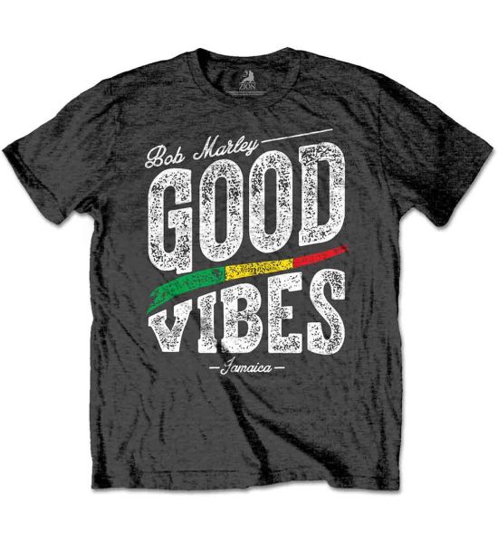 Bob Marley: Good Vibes - Charcoal Grey T-Shirt