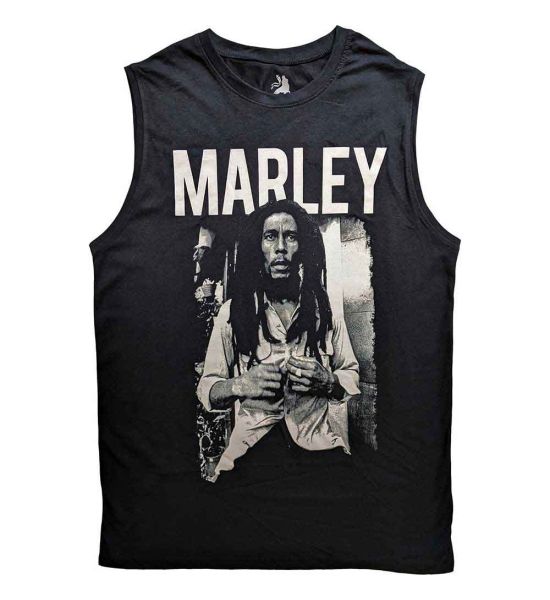 Bob Marley: Marley B&W - Black T-Shirt