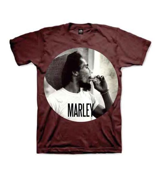 Bob Marley: Smokin Circle - Brown T-Shirt