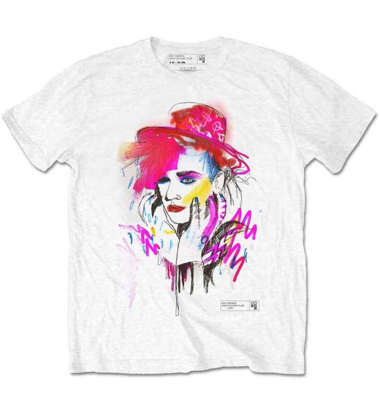 Boy George & Culture Club: Drawn Portrait - White T-Shirt