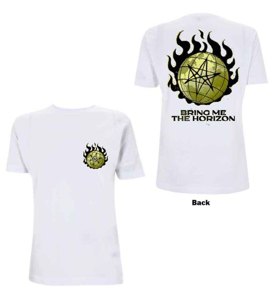 Bring Me The Horizon: Globe (Back Print) - White T-Shirt