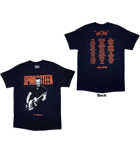 Bruce Springsteen: Tour '23 Guitar (Back Print) - Navy Blue T-Shirt