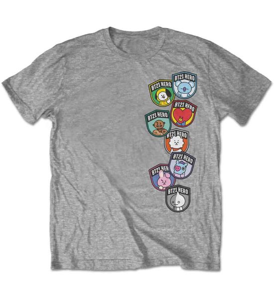 BT21: Badges - Grey T-Shirt