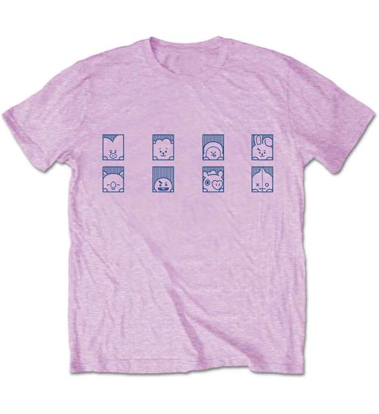 BT21: Group Squares - Pink T-Shirt