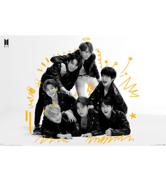 BTS: Black And White Scribbles Maxi Poster (91.5x61cm) Preorder