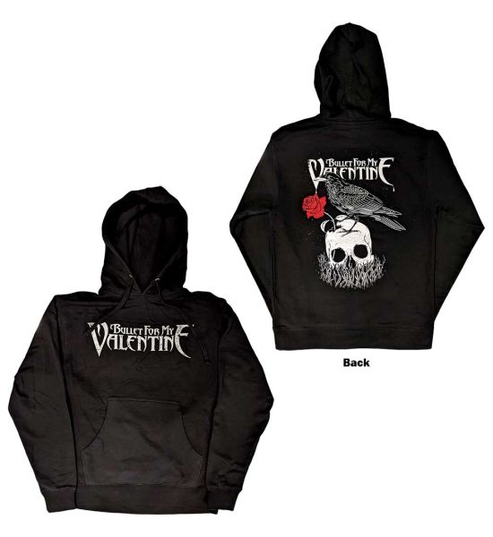 Bullet For My Valentine: Logo & Raven (Back Print) - Black Pullover Hoodie