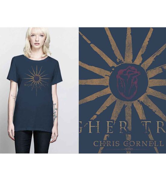 Chris Cornell: Higher Truth - Ladies Navy Blue T-Shirt