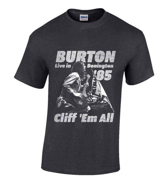 Cliff Burton: Flag Retro - Heather Grey T-Shirt