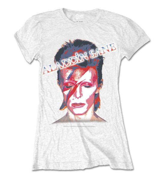 David Bowie: Aladdin Sane - White Ladies T-Shirt