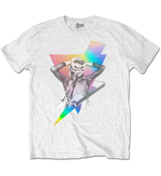 David Bowie: Holographic Bolt (Foiled) - White T-Shirt