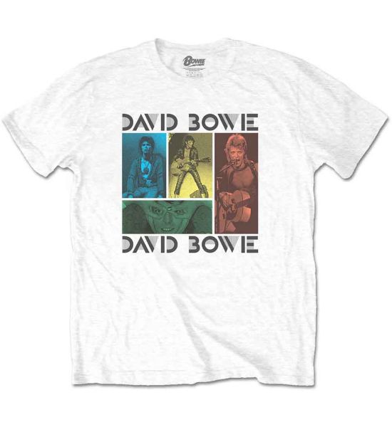 David Bowie: Mick Rock Photo Collage - White T-Shirt