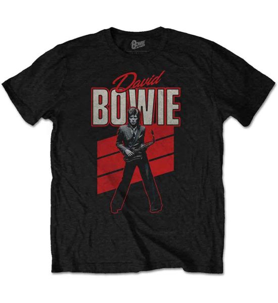 David Bowie: Red Sax - Black T-Shirt